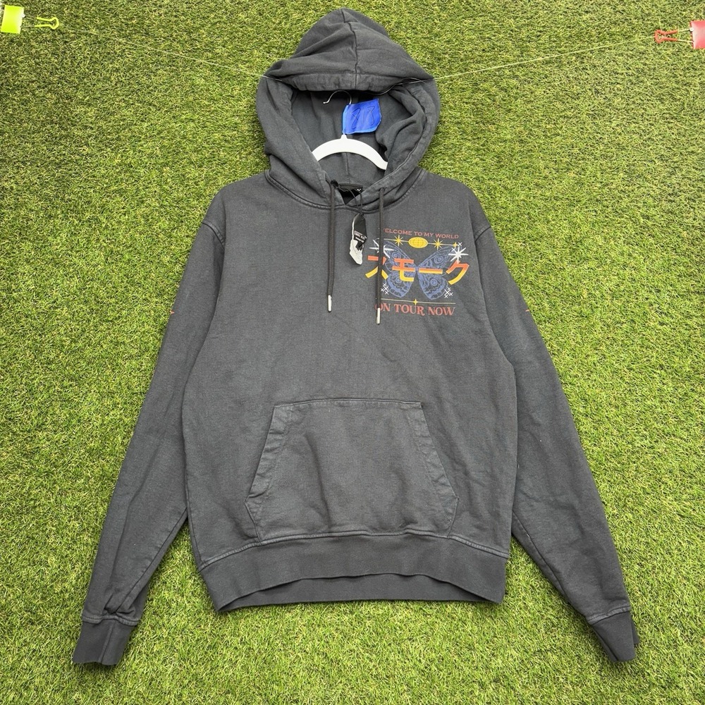 Smoke Rise Hoodie Mens Medium Tour Graphic French Terry Pullover AOP y2k NWT